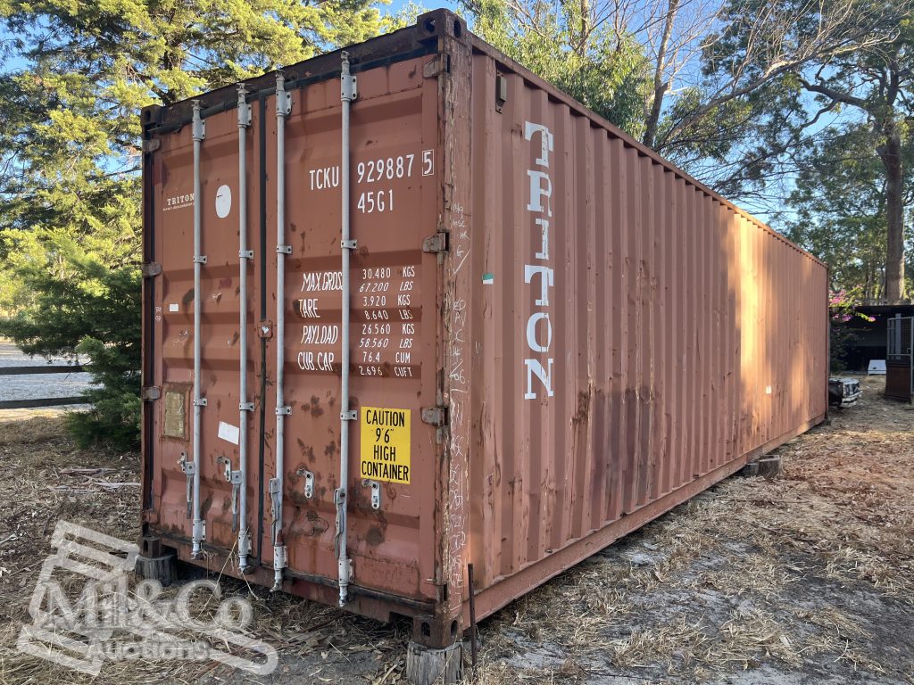 40 Foot High Cube Triton Sea Container exterior front corner view