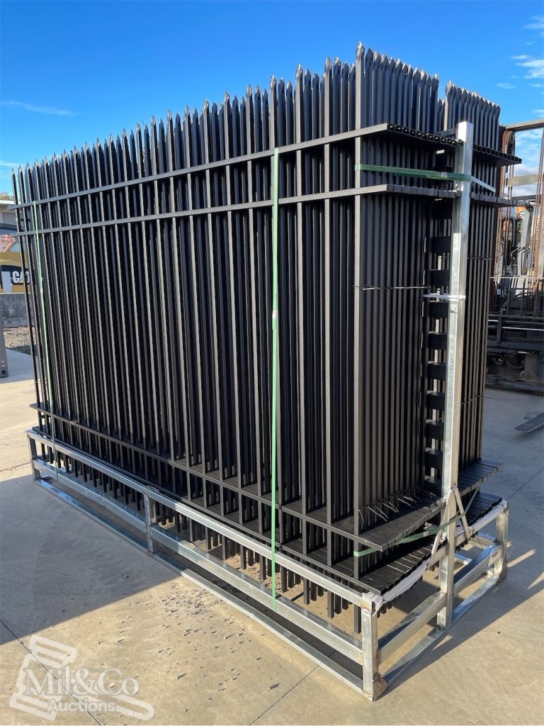 Set of 24 Wrought Iron Style Fence Panels