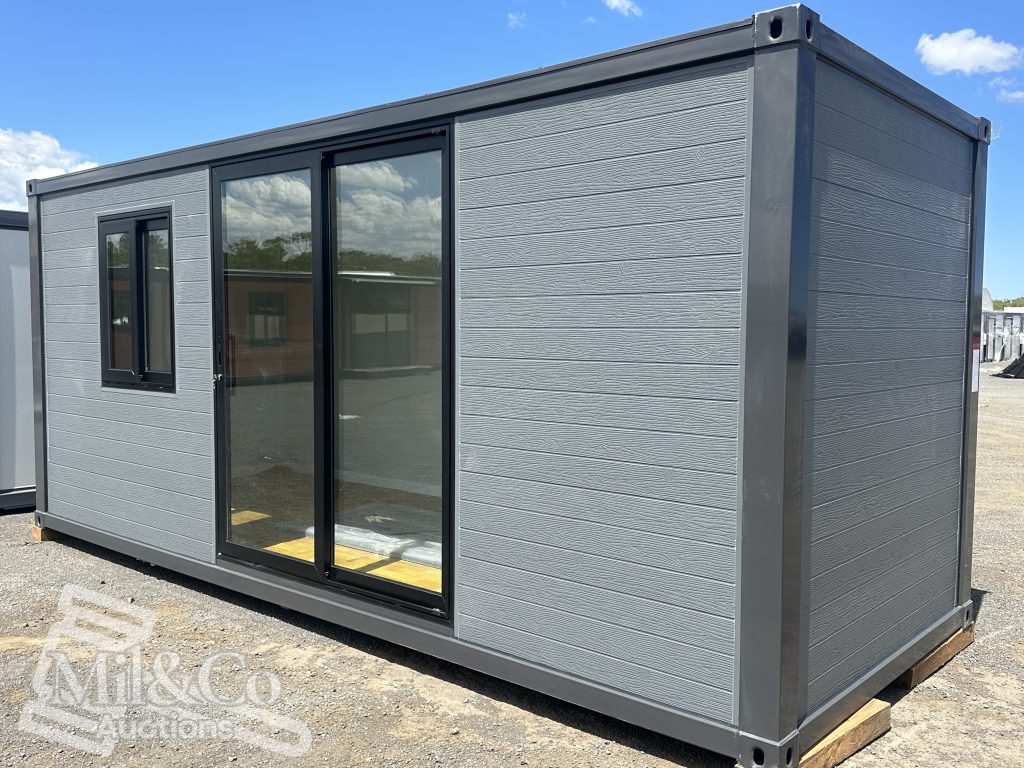 20ft Open Plan Office / Accommodation (Grey) exterior front