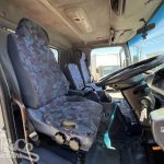 2005 Hino Ranger Tray Back Truck with Crane interior drivers seat and steering wheel