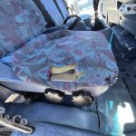 2005 Hino Ranger Tray Back Truck with Crane drivers seat damage