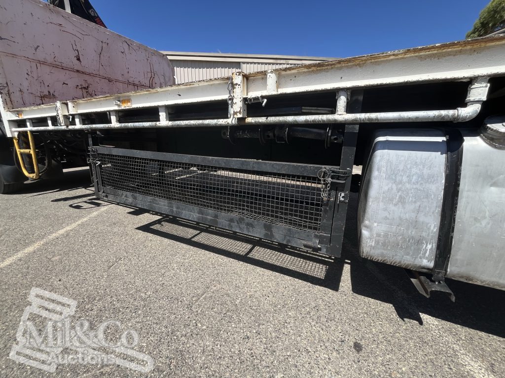 2012 Isuzu FVZ 1000 Tray Back Truck with Hiab under tray storage cage