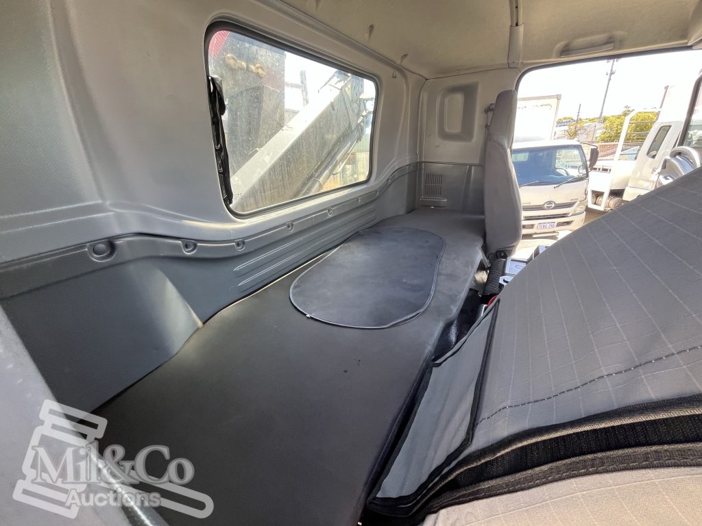 2012 Isuzu FVZ 1000 Tray Back Truck with Hiab interior behind seats