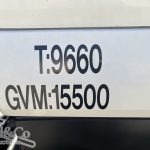 2012 Isuzu FVZ 1000 Tray Back Truck with Hiab tare showing 9660 and GVM showing 15500