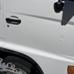 2004 Hino 500 FD Fridge Truck dents to drivers door